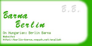 barna berlin business card
